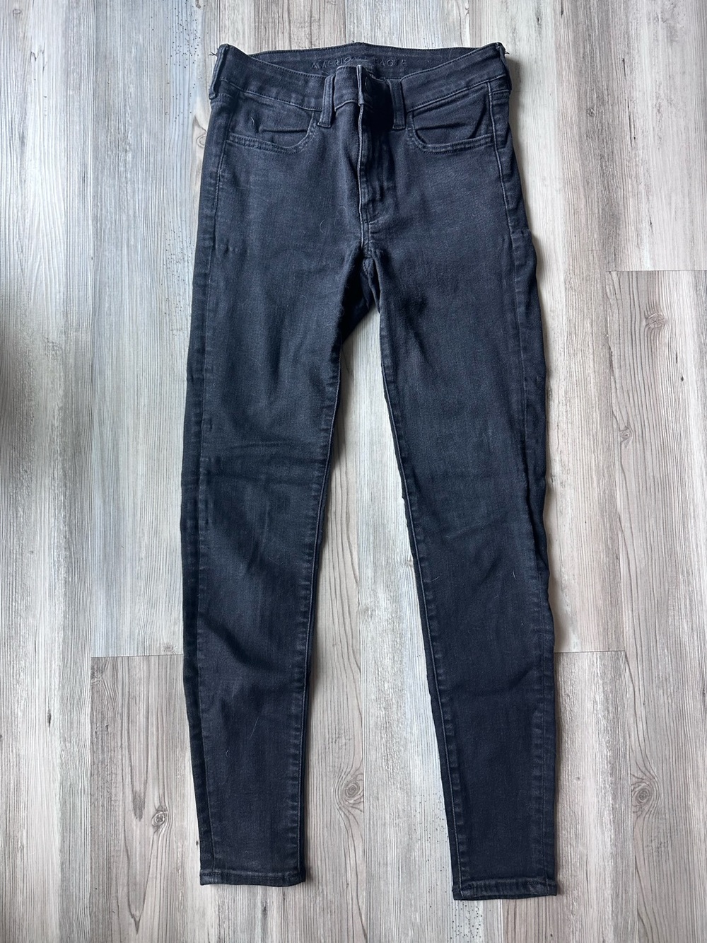 American Eagle Jegging Jeans Size 6 Long Black Next Level Stretch High Rise